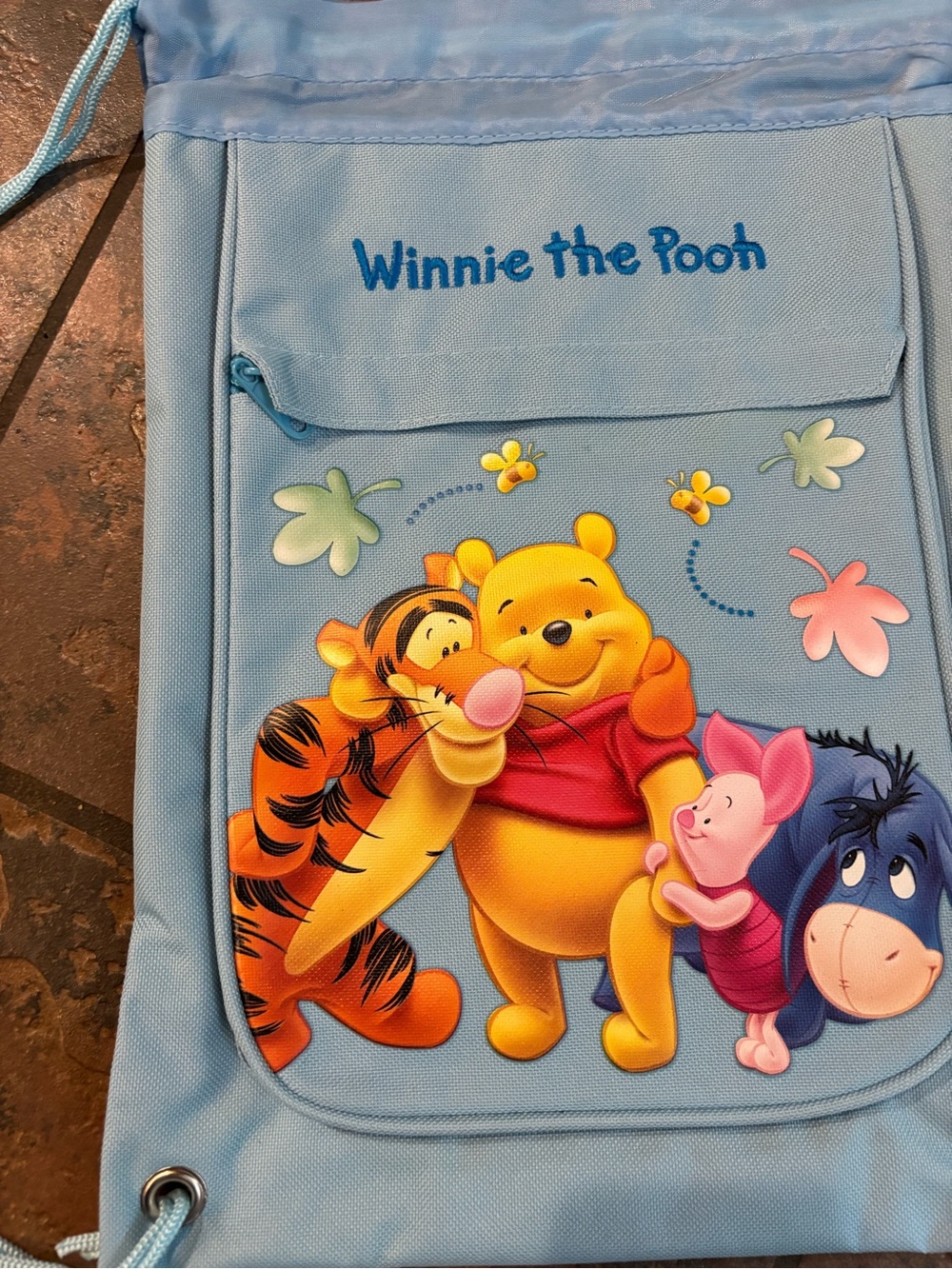 Light Blue Kids Drawstring Backpack - Picture 2 of 4